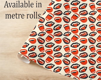 Vampire Fangs Wrapping Paper: Eco-Friendly Bloody Mouth Design