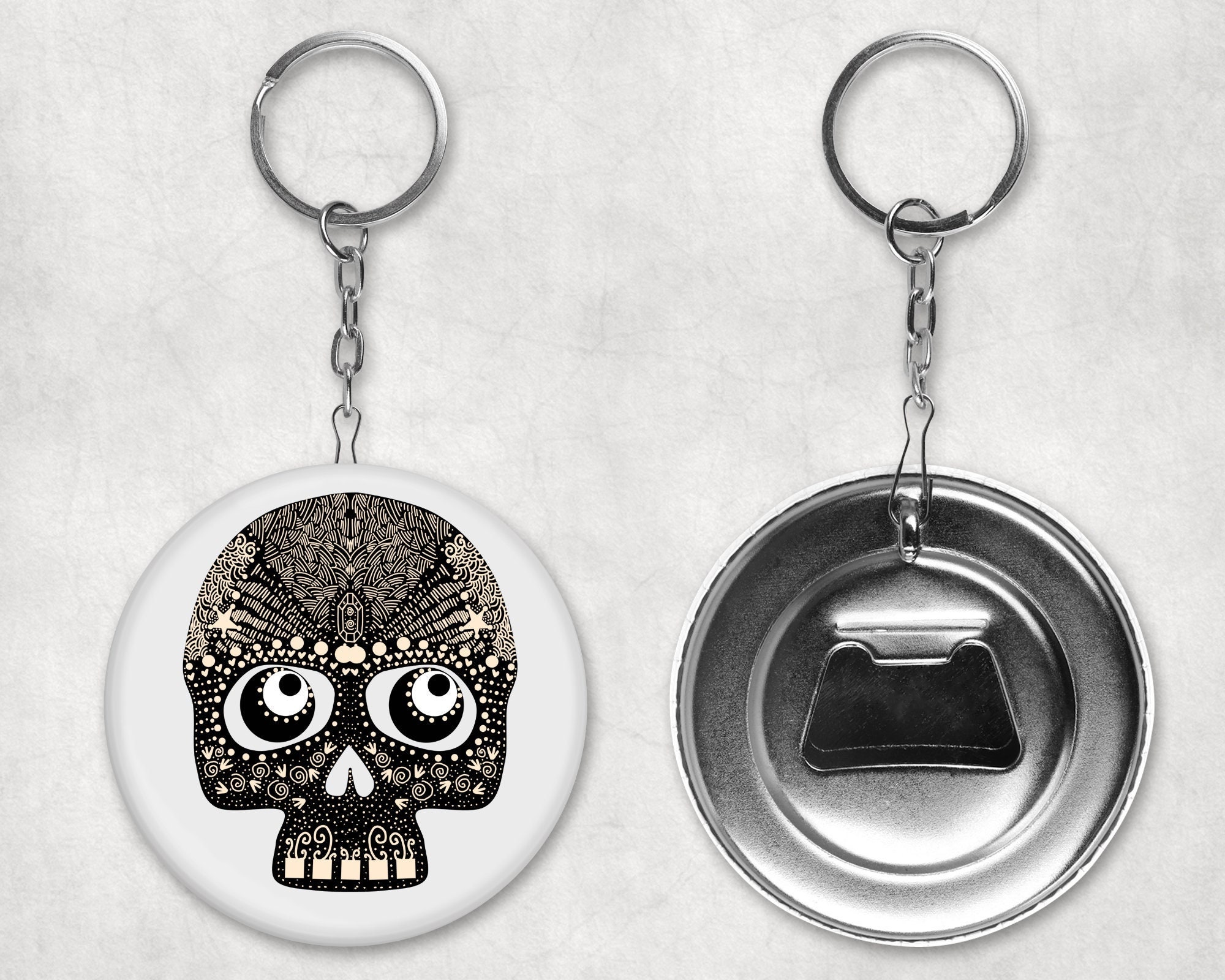 porte-clés retro skull bottle opener. super idée d'anniversaire cadeau d'halloween cadeau pour lui son fils fille oncle tante papa maman gothique