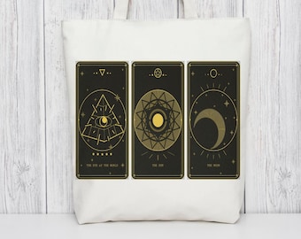 Celestial Tarot-draagtas, Sun Moon Eye Mystic canvas-draagtas