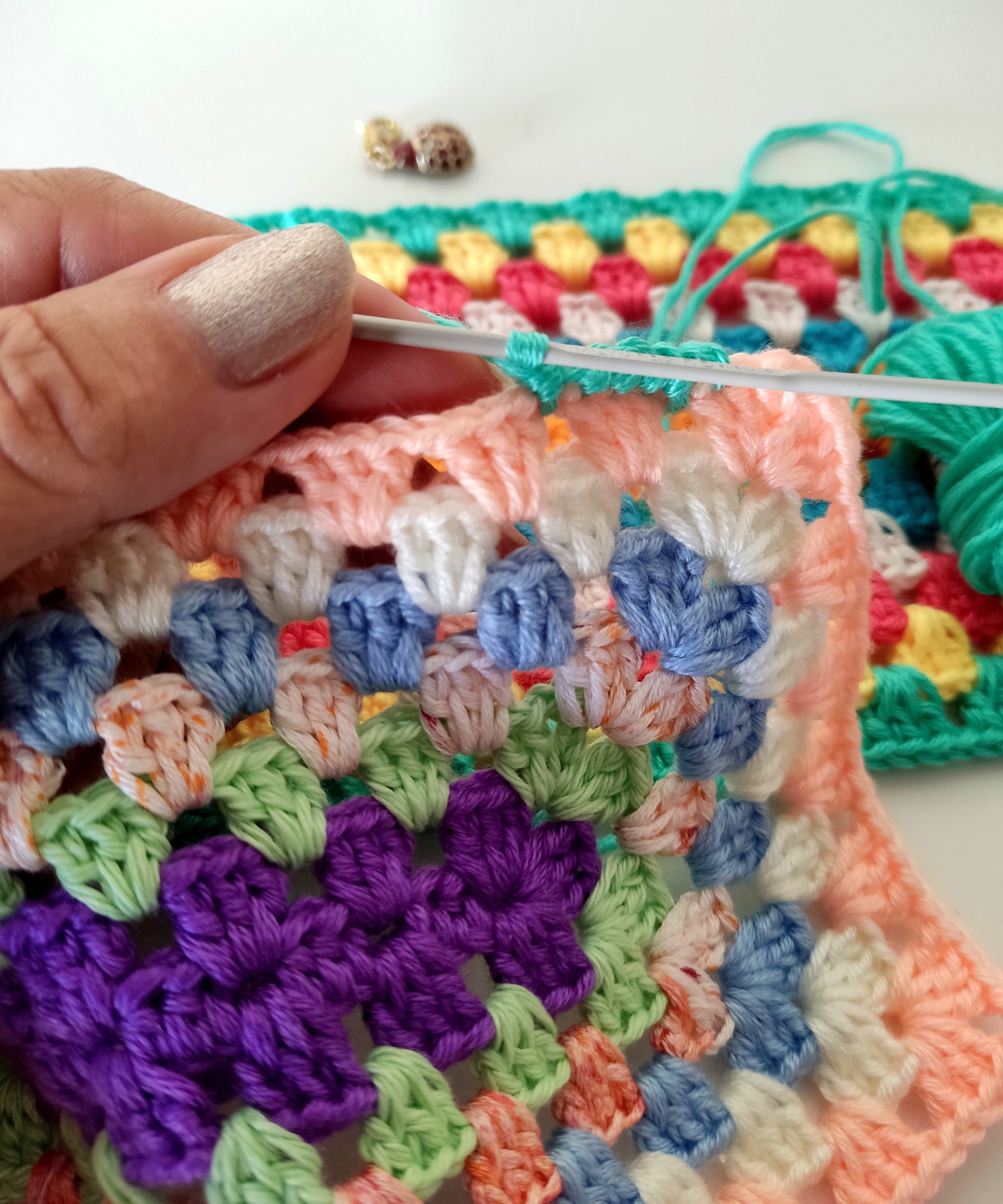 Rectangle Granny Square Crochet Pattern, Rectangle Granny Square, Motif