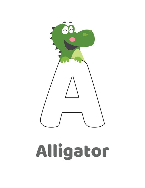 animal alphabet coloring pages etsy