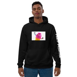 DNP: Felpa con cappuccio unisex con mostro colorato, divertente felpa in cotone unisex per adulti, felpa dai colori vivaci con divertente design hipster, cotone biologico