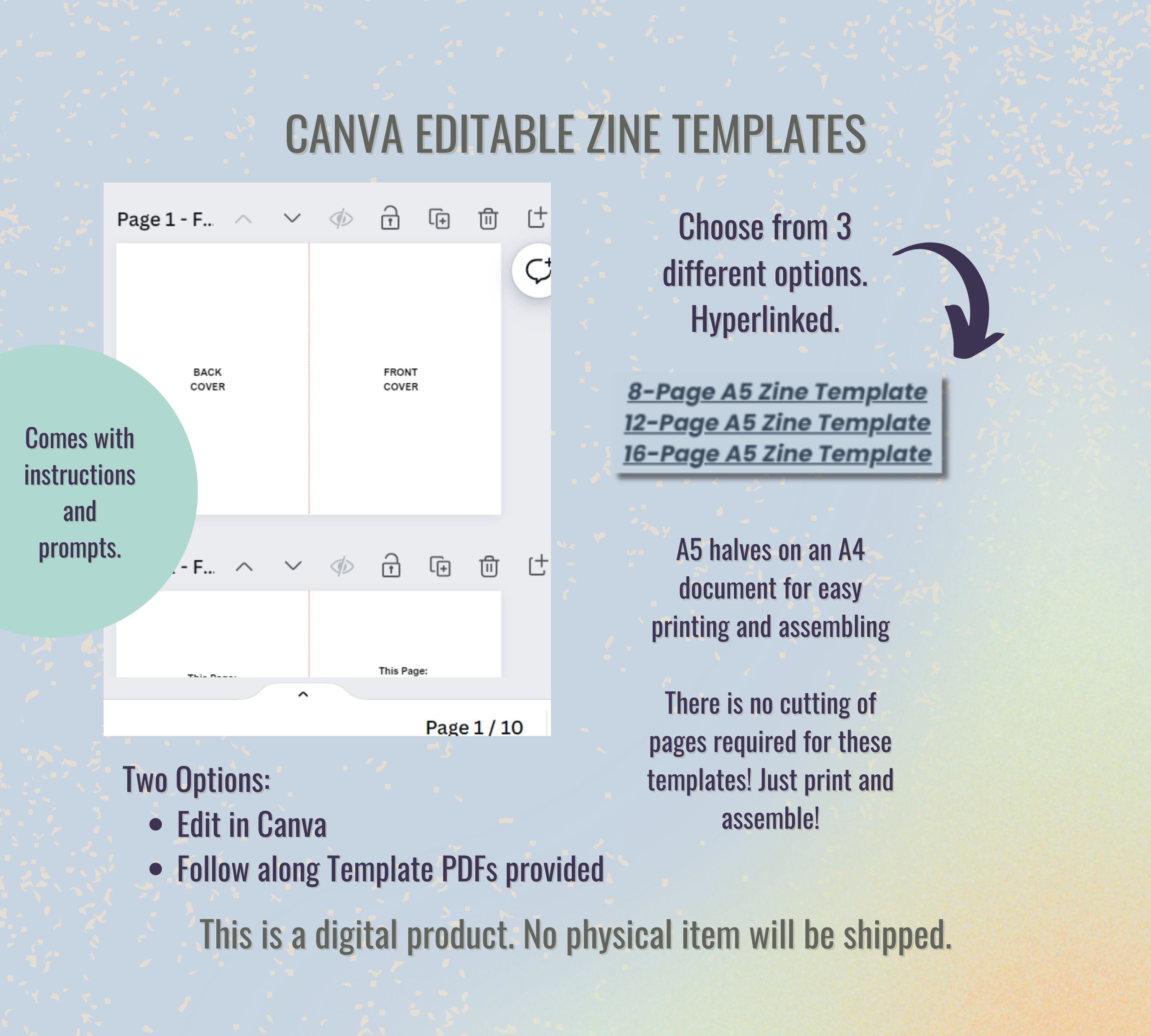 A5 Zine Templates Canva Editable Templates, A Guide to Zinemaking A5 Zine Templates Canva Editable Templates, A Guide to Zinemaking