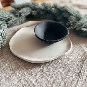 Hand Crafted Wabi-Sabi Ceramic set in mix Matt Black & Beige