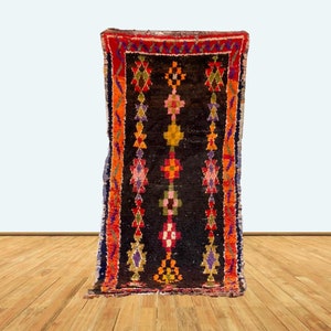 3ft x 6ft Moroccan small vintage tribal rug.