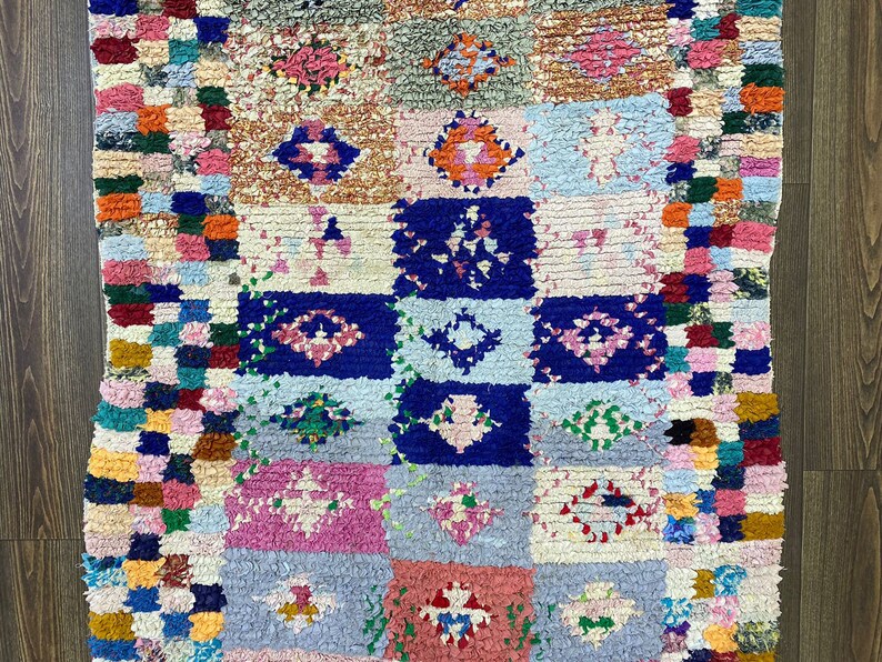 3x6 Boucherouite Moroccan Colorful Area Rug. image 6