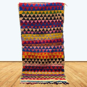 6x3 Feet Colorful Moroccan Berber Runner Rug.
