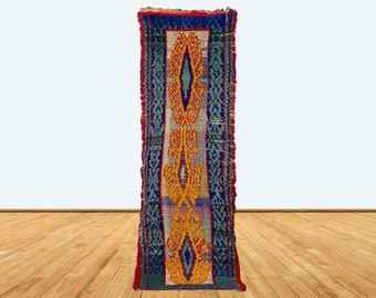 7x2 モロッコの手織りのカラフルなランナーラグ。 - Etsy 日本