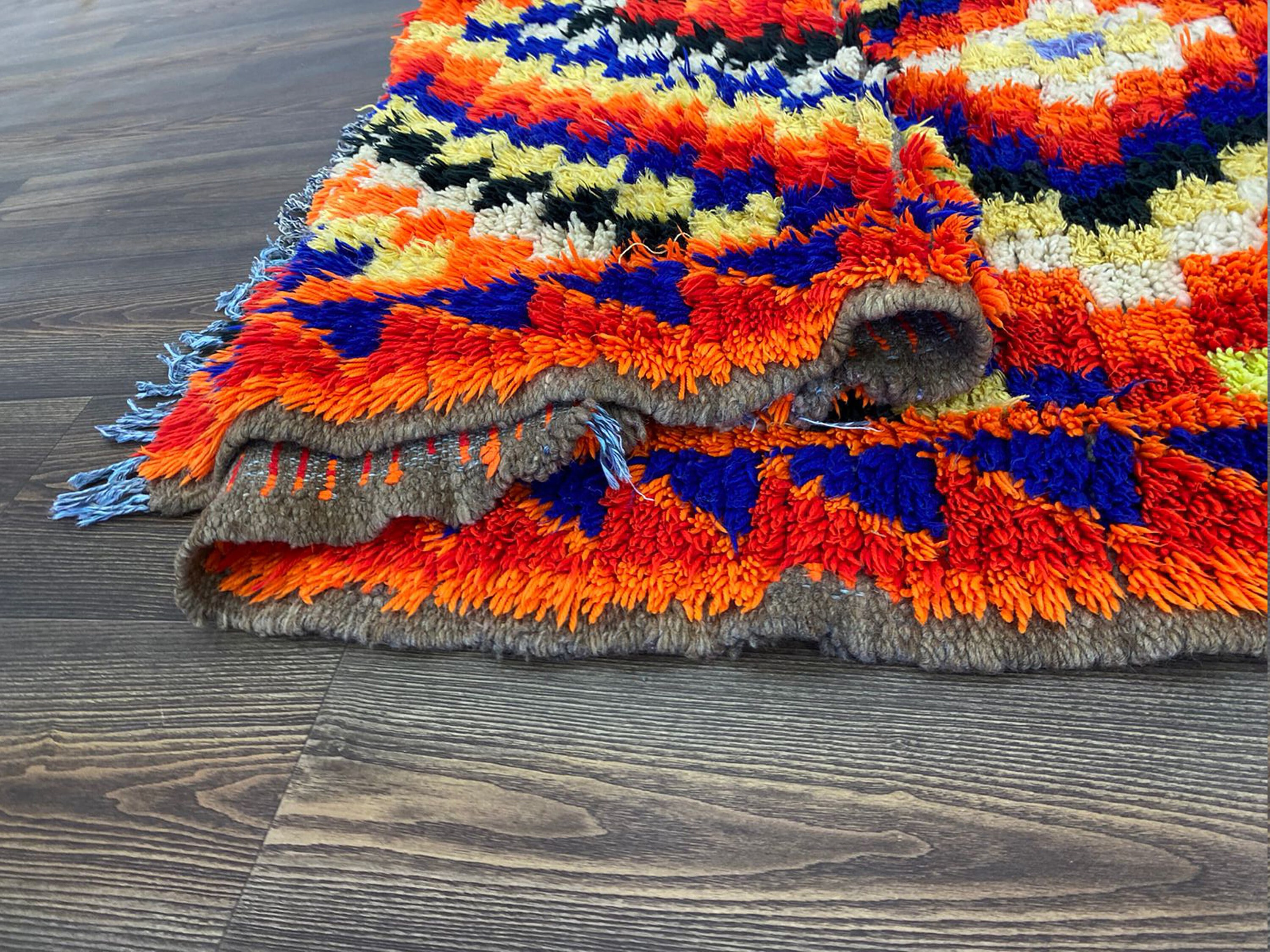 Vintage Moroccan 4x8 FT Rug Unique Wool Handmade motifs
