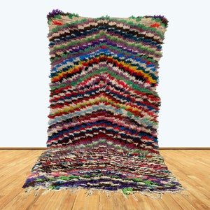 3x6 Moroccan Vintage Colorful Bohemian rug.