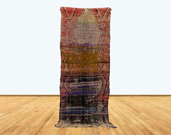 8x2 Moroccan Azilal narrow woven runner rug.