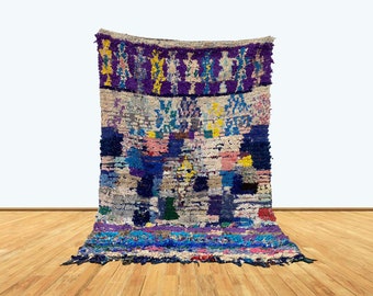3x5 Vintage Boucherouite Colorful Area Rug.