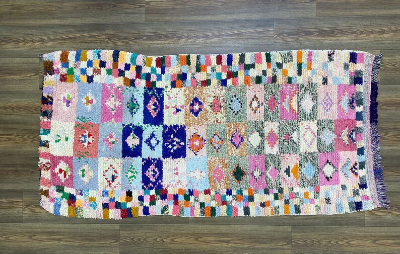 3x6 Boucherouite Moroccan Colorful Area Rug. image 8