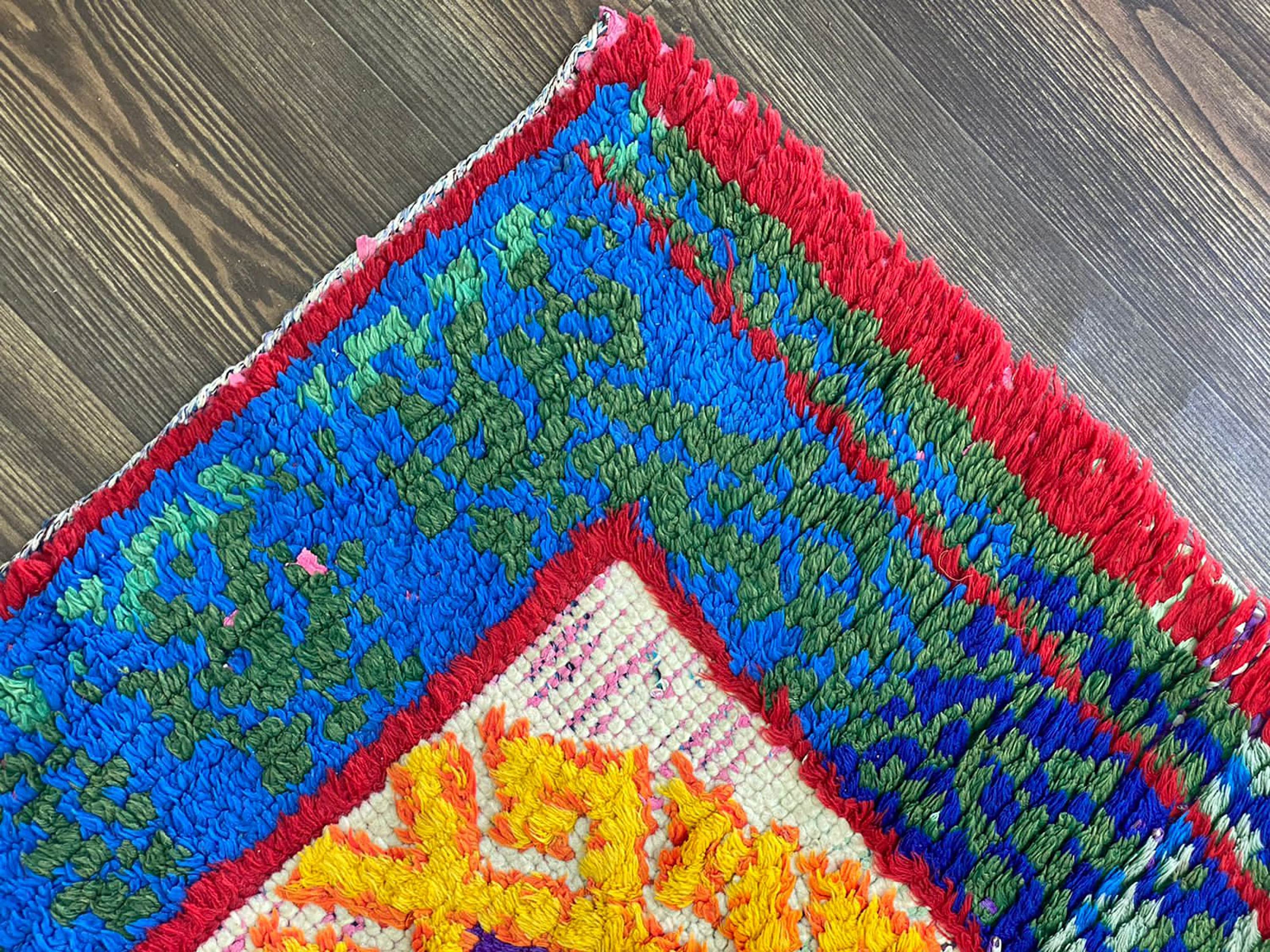 7x2 モロッコの手織りのカラフルなランナーラグ。 - Etsy 日本