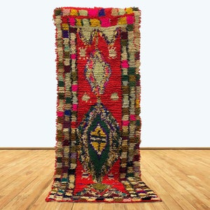 colorful moroccan vintage berber runner rug.