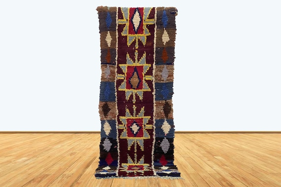 70x200cm Bunt Gewebter Marokkanischer Teppichläufer