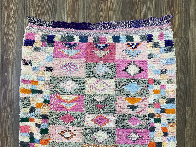 3x6 Boucherouite Moroccan Colorful Area Rug. image 5