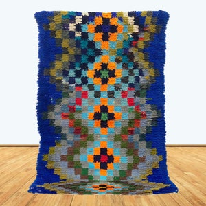 3x6 Feet Vintage Moroccan Area tribal Rug.