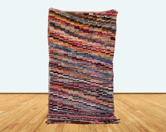 3x6 ft small Moroccan striped area rugs.
