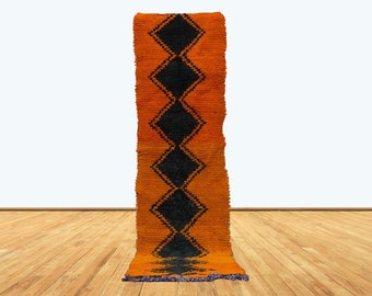 10x3 Azilal vintage bohemian Moroccan runner rug.