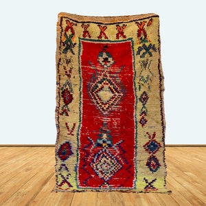 3x6 ft vintage tribal Moroccan berber rug .