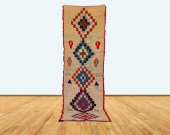 Tappeto da corridoio berbero marocchino intrecciato 3x8.