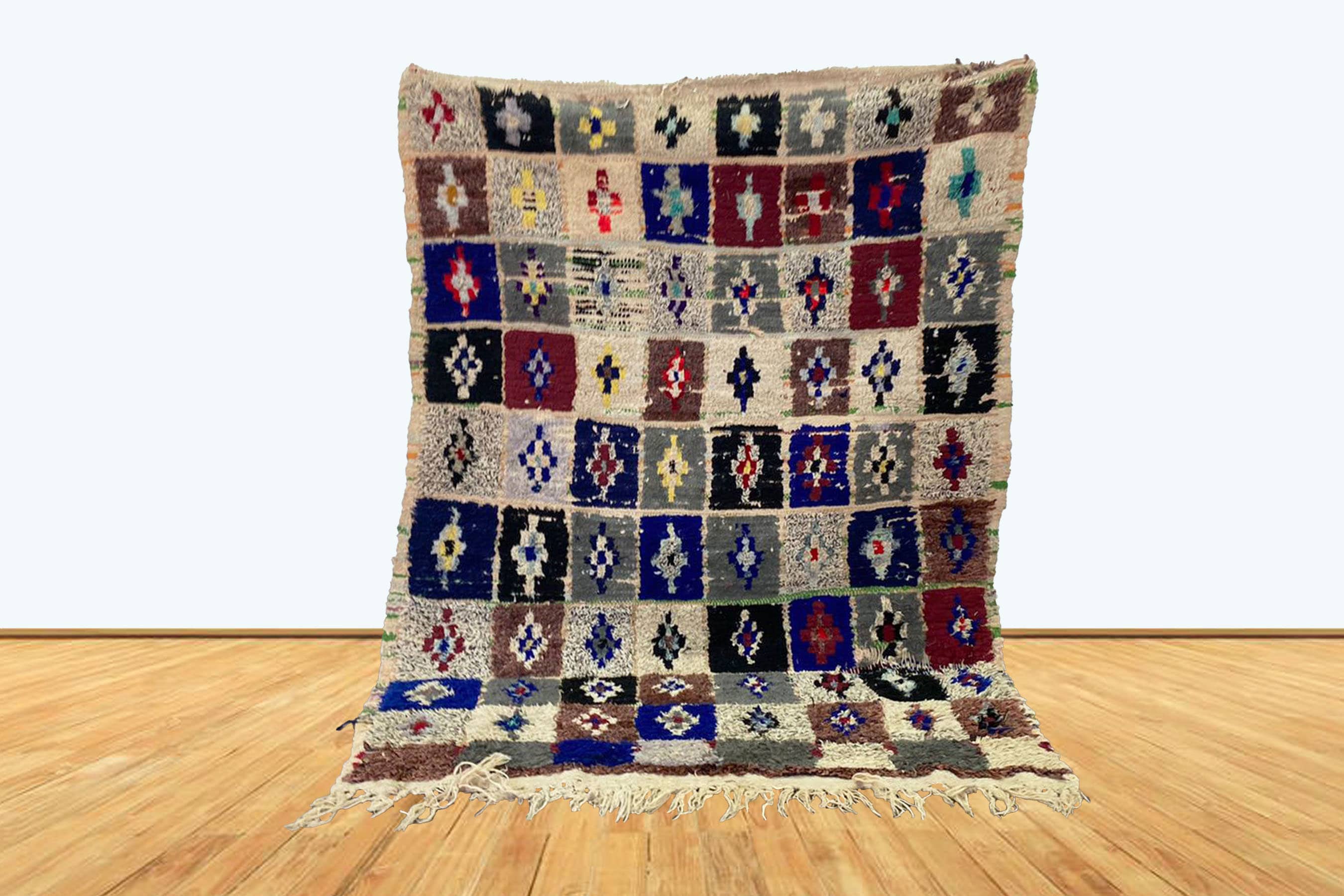 【希少・手織り】モロッコ製 ベルベルラグ／ハンドメイド・未使用 ヴィンテージ ランナーラグ 2.3 x 4.3 フィート ハンドメイド