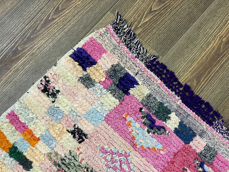 3x6 Boucherouite Moroccan Colorful Area Rug. image 3