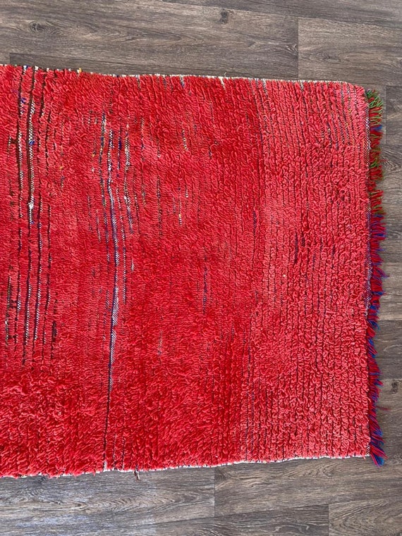 Moroccan Solid Red Soft Woven 3x7 Rug Runner. - Etsy Canada