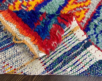 7x2 モロッコの手織りのカラフルなランナーラグ。 - Etsy 日本