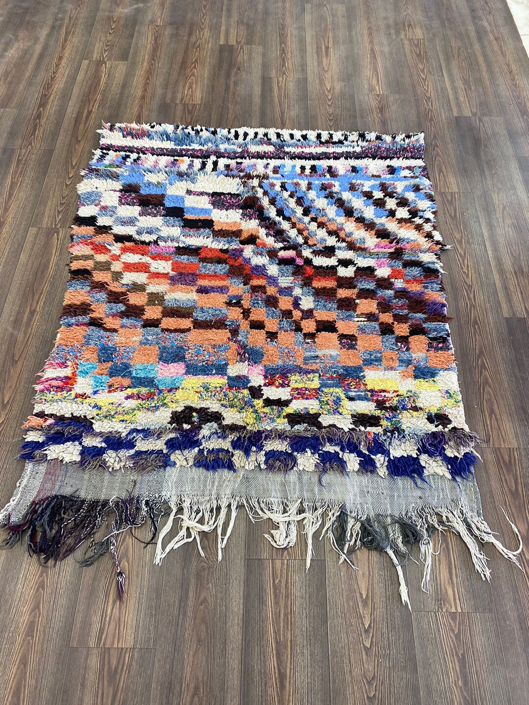 Handwoven Colorful Moroccan Square Rug 4x4 Feet. - Etsy