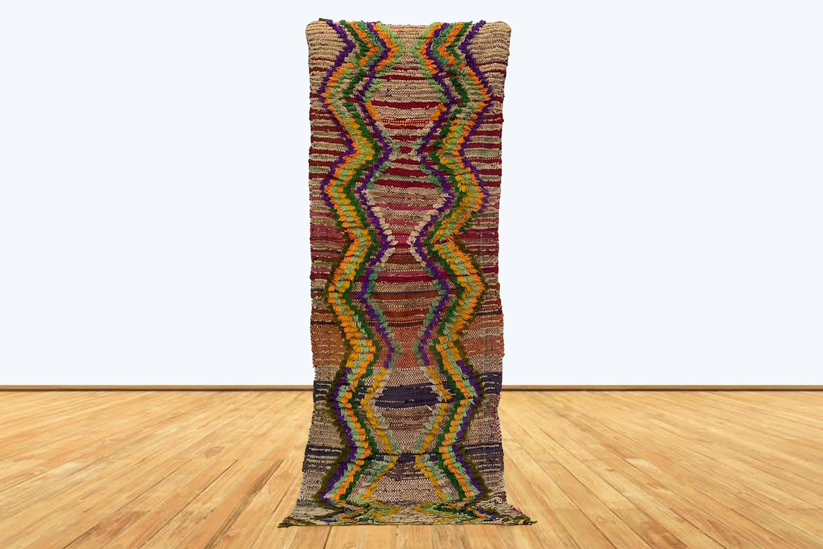 2x7 カラフルなモロッコ ヴィンテージ ランナー ラグ。 - Etsy 日本