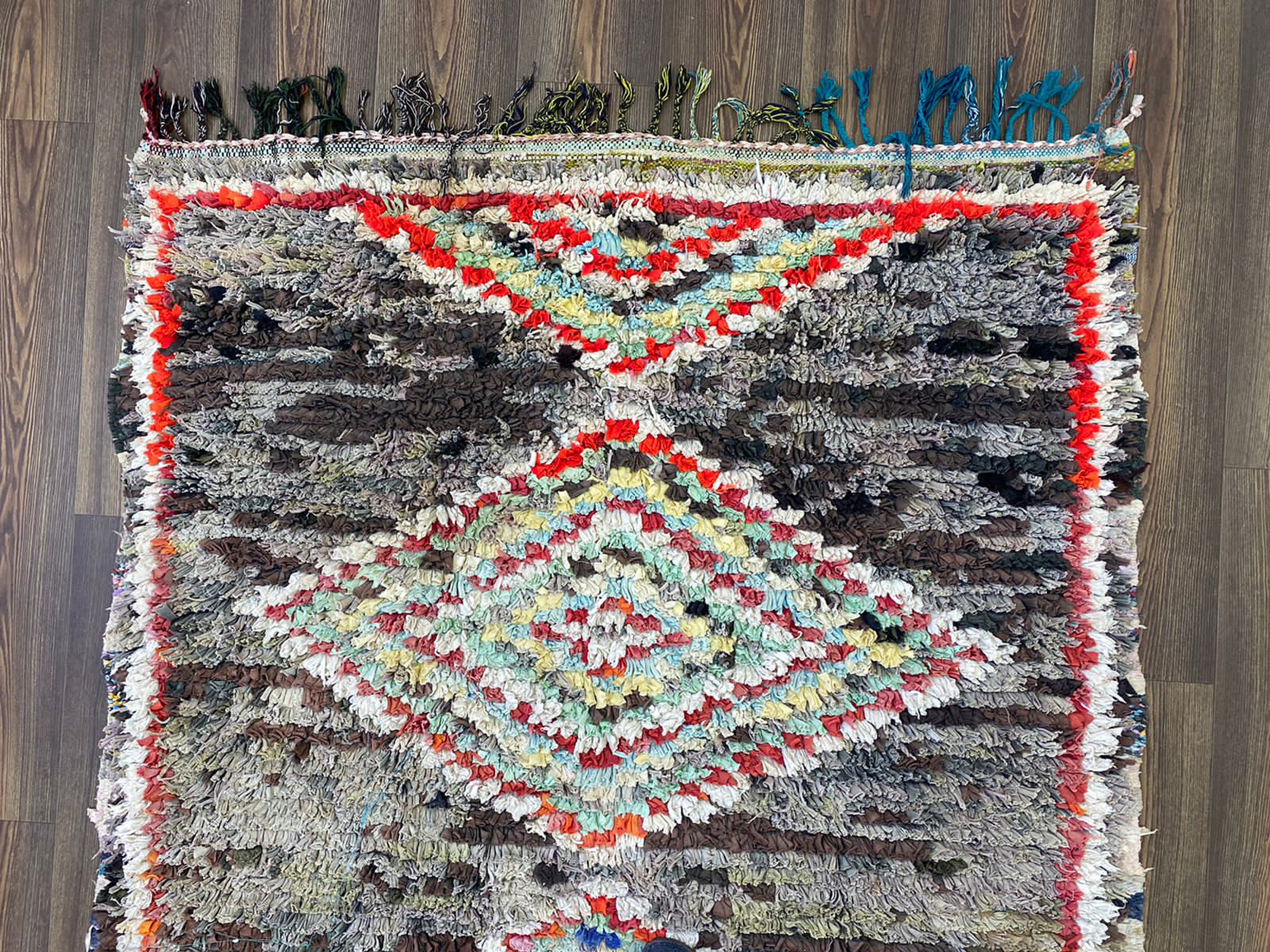 4x8 Vintage Moroccan Boucherouite Area Rug. - Etsy