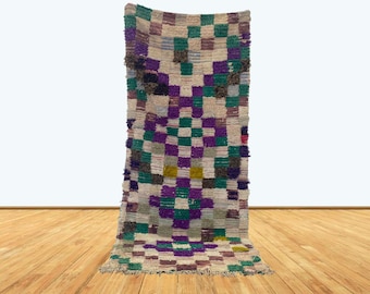 3 x 7 フィートのウールの手織りモロッコ製ラグ ランナー。 - Etsy 日本