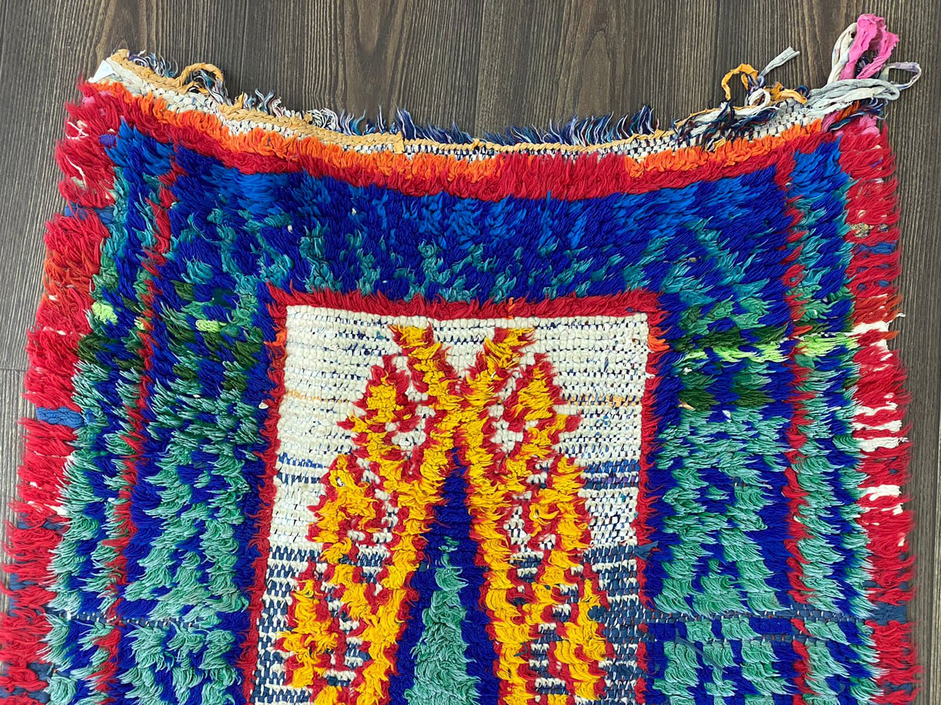 7x2 モロッコの手織りのカラフルなランナーラグ。 - Etsy 日本