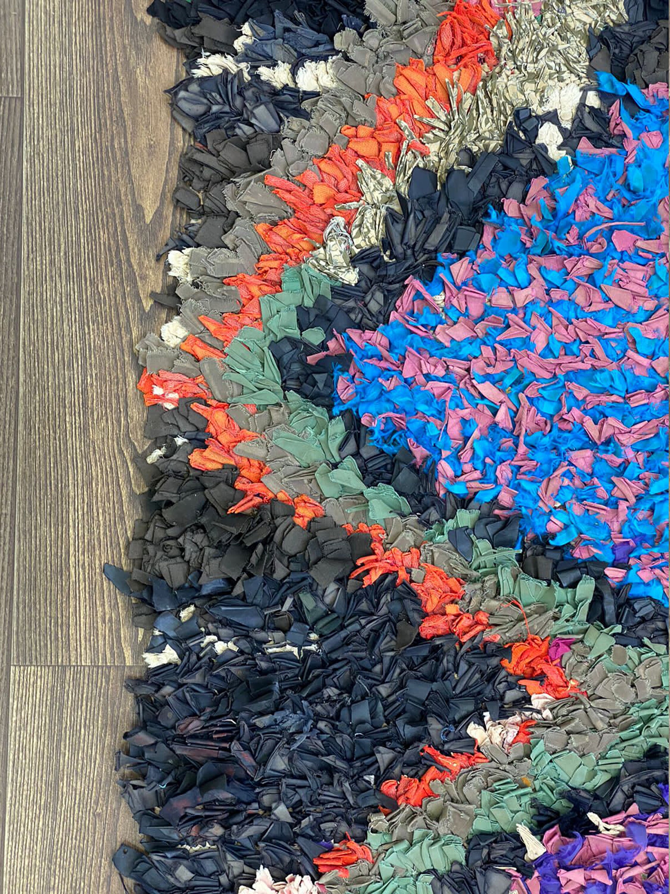 9.5 x 2.7 フィートのヴィンテージ ブシュロイト モロッコ ランナー