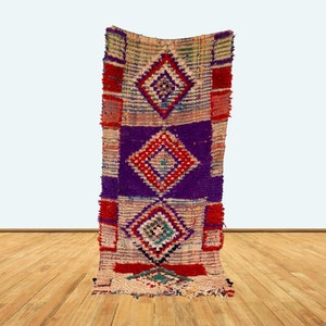 3x6 ft Moroccan vintage handwoven rug .