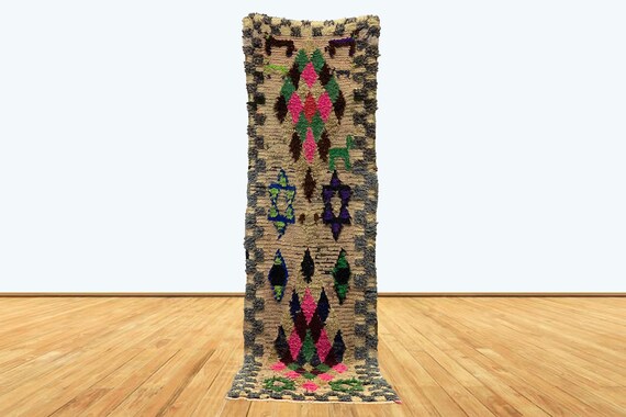 長さ 2 x 9 フィートの廊下用モロッコ ベルベル ランナー ラグ