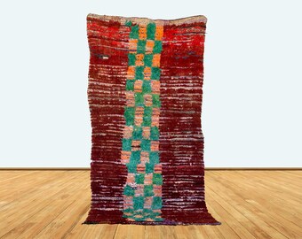 3 x 7 フィートのウールの手織りモロッコ製ラグ ランナー。 - Etsy 日本