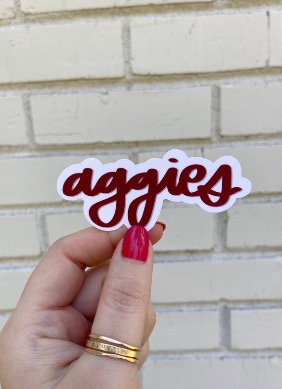 Aggies Sticker // Texas A&m // Tamu // College Station Tx // White