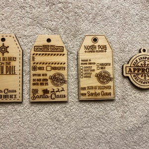 Custom Ornament Laser Engraved on Wood with string