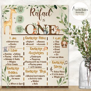 WILD ONE Milestone Poster Board | First Birthday | Keepsake | Jungle Theme