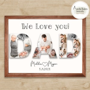 Father&#39;s Day Gift Photo Collage, Dad Wall Art