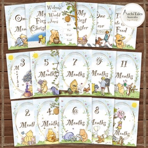 16 Classic Winnie the Pooh Milestone Cards