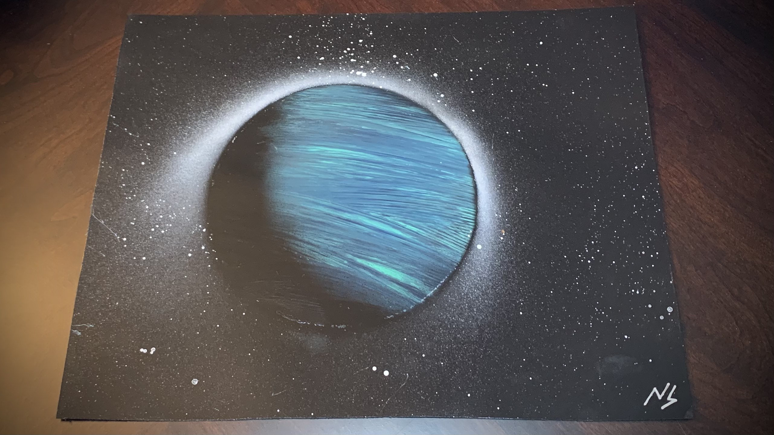 Spray Paint Art Blue Moon Etsy