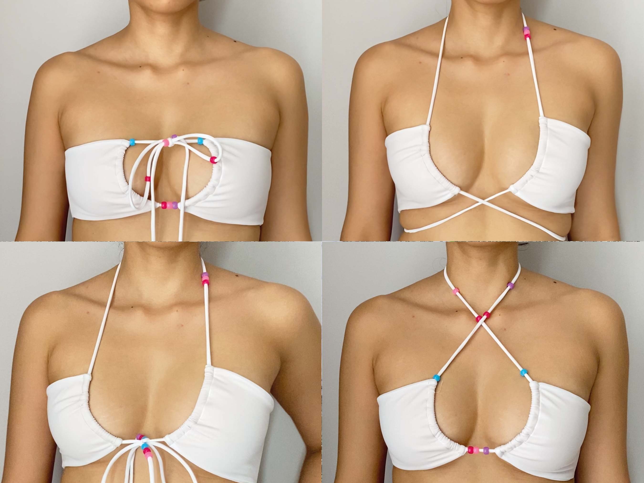 DIY Modern Minimalist Upside Down Tie Front Bikini Top Etsy UK