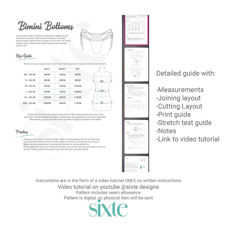 DIY Retro Mini Swim Skirt PDF Pattern | Fitted or Flare Skort Style ...