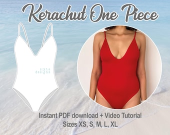 DIY Plunge One Piece Swimsuit Sewing Pattern: Reversible Design (Digital PDF)