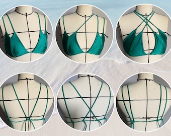 Patrón PDF de top de bikini tipo bralette triangular ultra minimalista y moderno (DIY) / Traje de baño reversible sin costuras de Sixte Designs