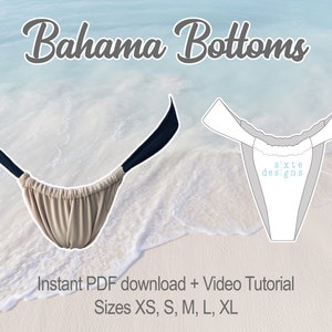 Modello PDF per slip bikini scorrevole fai da te / Costume da bagno reversibile regolabile senza cuciture / Lacci laterali / Adatto ai principianti